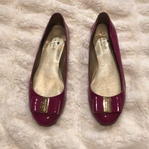 Fuchsia patent leather flats